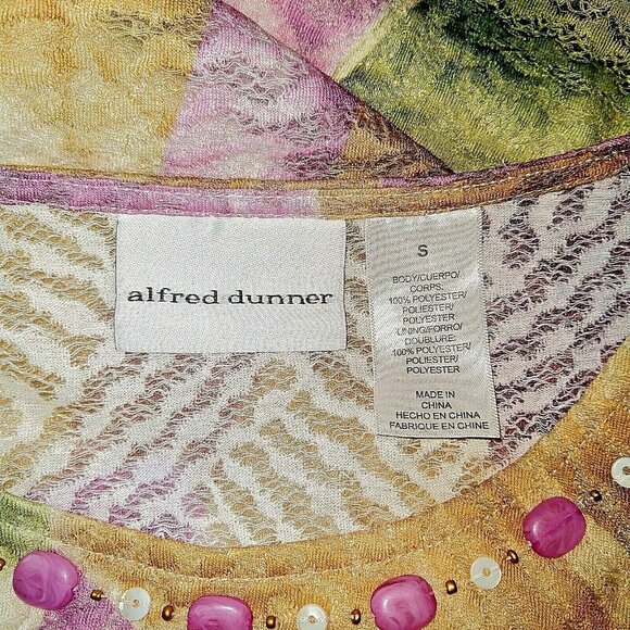 Alfred Dunner Top Multicolor Women Embellished Neckline Size Small 3/4 S… - Picture 5 of 6